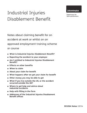 DWP Industrial Injuries Disablement Benefit